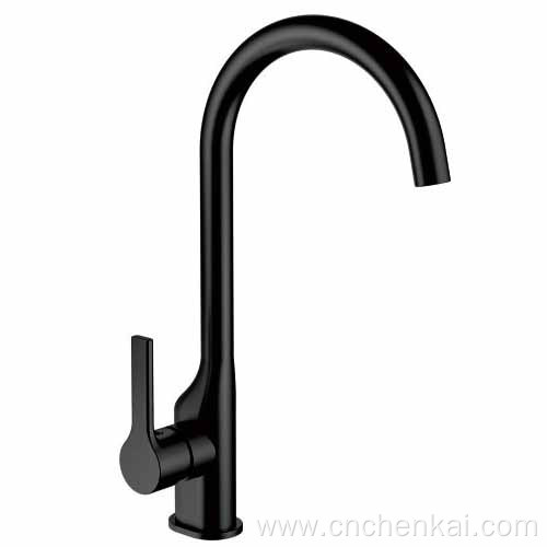 Black Deck Mounted Kitchen Faucets With Plating